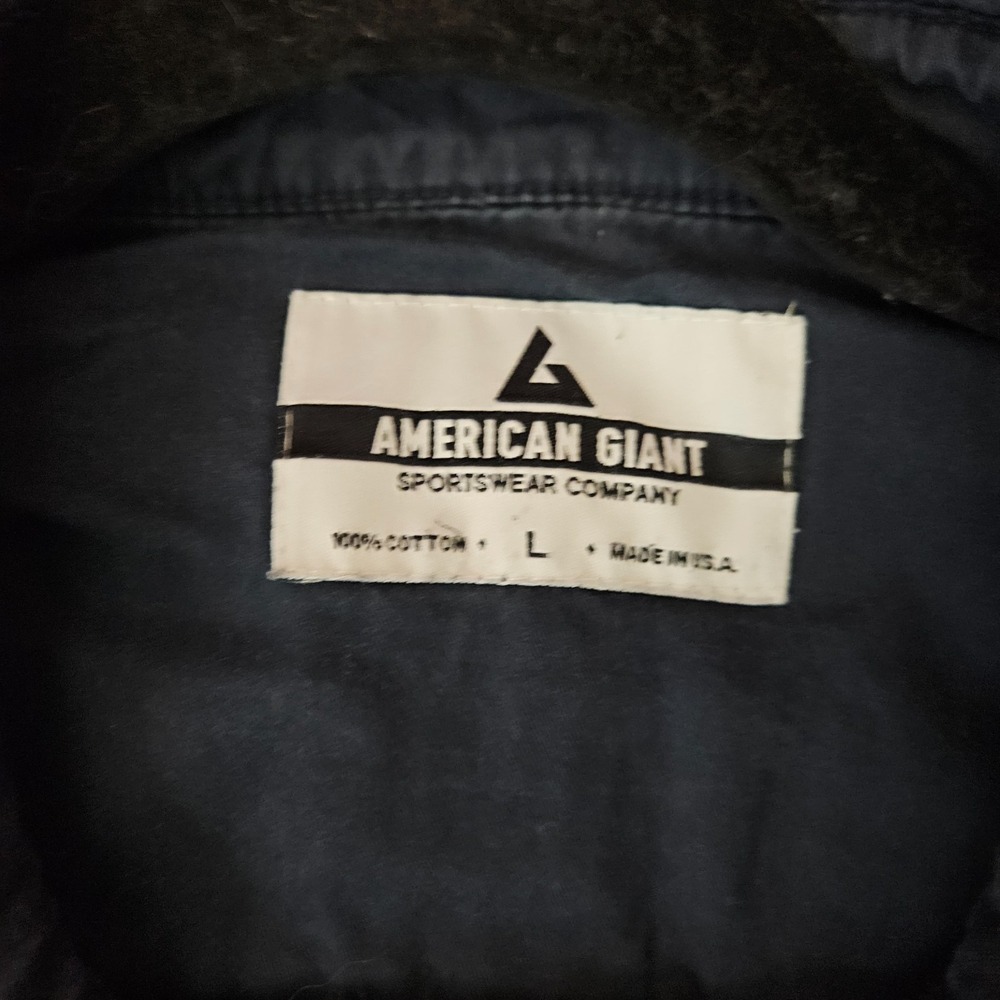 American Giant Men's Sz L Button Shirt Jacket Blue Workwear Cotton USA Made - Picture 5 of 9